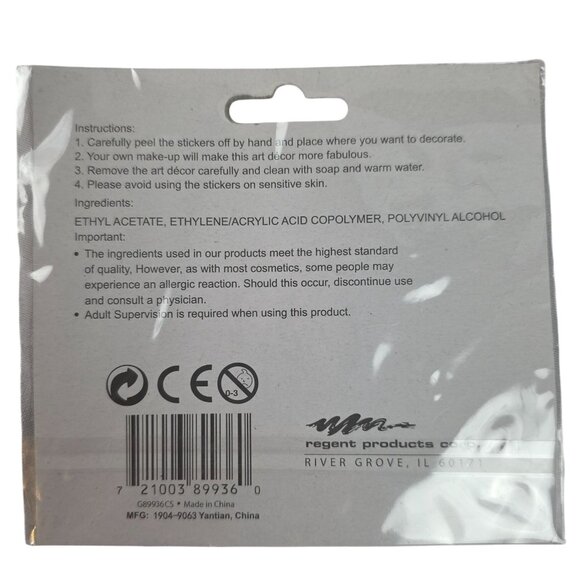 Costume Face Art Stickers 30 Count Sparkling Accents - Picture 4 of 5